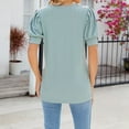 thumbnail image 3 of Women's New Spring And Summer Round Neck Shirt Popular Button Decoration Short Sleeved T Top Casual T Shirt for Women Womens T Shirts Casual Short Sleeve Tee Shirt Women Womens Athletic Shirts Short, 3 of 7