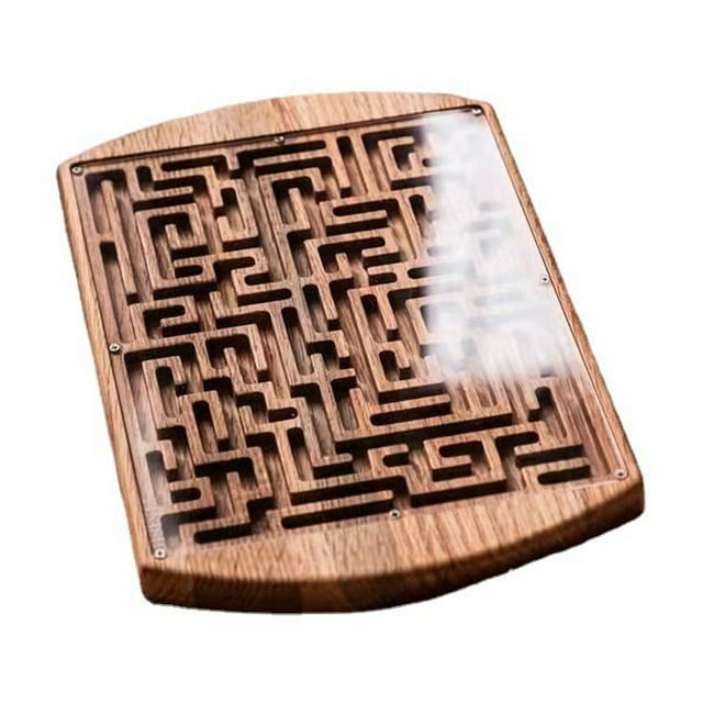 Juego de laberinto Laberinto de mármol con una canica de acero, Juguete de laberinto para niños, jóvenes y adultos, Juegos de rompecabezas de laberinto de madera