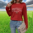 thumbnail image 2 of Charella Long Sleeve Shirts for Women Casual Graphic Tee Loose Fit Crew Neck Ptinted Tops Soft Clothes (M, Red 1), 2 of 6