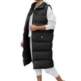 thumbnail image 2 of Cyber&Monday Deals Usmixi Winter Womens Down Jacket Puffer Overcoat for Women Casual Solid Lapel Sleeveless Loose Quilted Vest Coat Open Front Button Cotton Jacket Outwear with Pocket Up to 65% off, 2 of 5