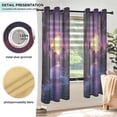 thumbnail image 3 of Yayeee Window Curtains Light Filtering 63"x42" Grommet Panel Pair Home Living Room Decor, Blue Neon Road, 3 of 7