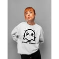 thumbnail image 2 of Cute Spooky Season Ghost Halloween Graphic - Women's Sweatshirt, 2 of 4
