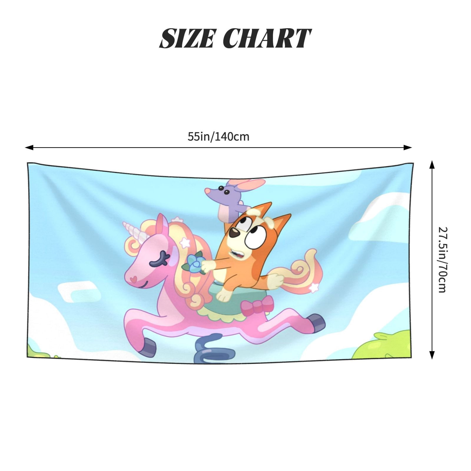 Johaoi Bluey Pattern Microfiber Thin Beach Towel,Sand Free Quick Dry Towels for Swimming Pool Camping Beach Accessories Travel Things,27.5x55in