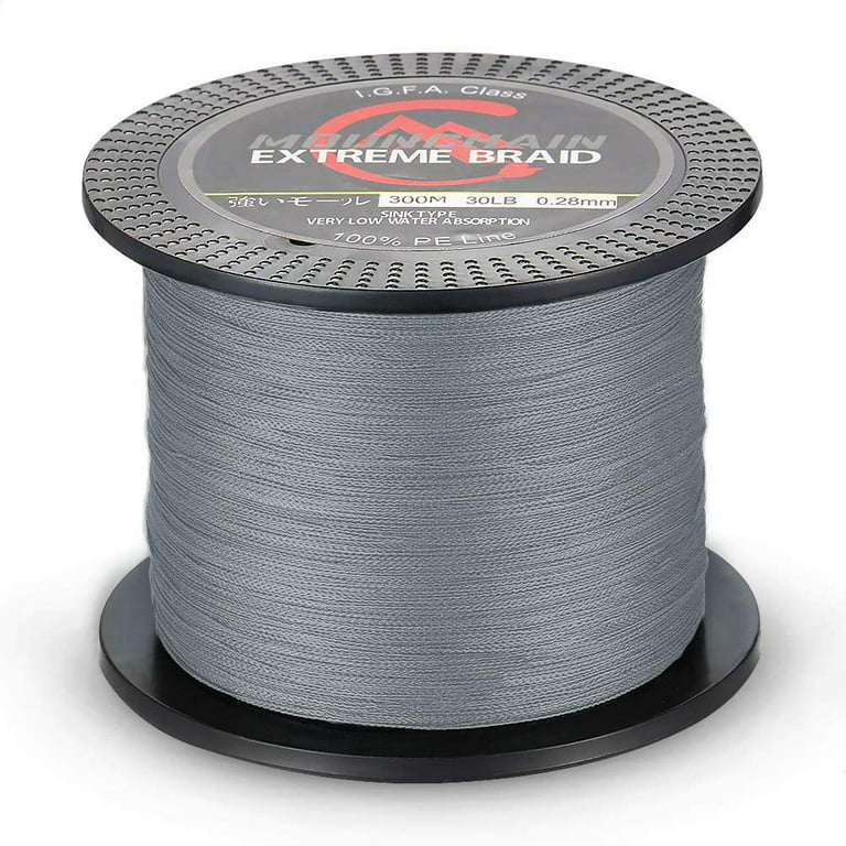 100% PE 4 Strands Braided Fishing Line, 10 20 30 40 lb Sensitive Braided Lines, Super Performance, Abrasion Resistant, Size: 500M 30lb, Gray