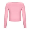 thumbnail image 5 of BLVB Women's Long Sleeve Crop Top Square Neck Double Lined Basic Slim T Shirt Base Layer Tights Fall Winter Clothes, 5 of 6