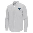 thumbnail image 2 of Men's Antigua Gray Memphis Grizzlies Ellis Woven Tri-Blend Button-Down Shirt, 2 of 3