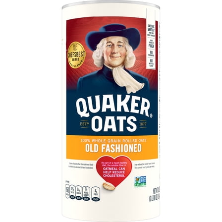 Quaker Old Fashioned Instant Whole Grain Oatmeal, 42 oz Canister pack of 2