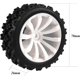 thumbnail image 5 of LINLIN 4 piezas RC 1:10 escala Rally Car 70 mm Caucho Neumáticos de flores Neumático 10 radios Llanta de plástico Compatible con 1/10 RC Racing Off-Road Car HSP Redcat HPI Tamiya Touring Drift, 5 of 5