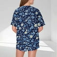 thumbnail image 3 of Pajamas Sets for Women 2 Piece Shorts Under $10 Casual Loose Printing Round Neck Short Sleeved Shorts Pajamas Suit, 3 of 4