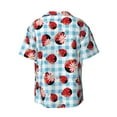 thumbnail image 2 of Vsdgher Flowers and Lady Bugs Print Men's Wrinkle Free Untucked Cuban Shirt Business Casual Button Down Shirts Short Sleeve Shirt, 2 of 7