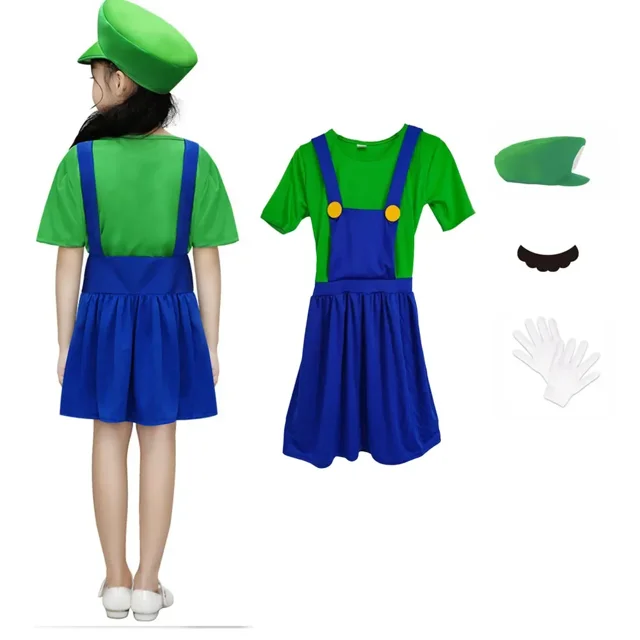 Disfraces de cosplay de los hermanos fontaneros, divertidos trajes de carnaval de Halloween para hombres y mujeres, mono elegante con sombrero, bigote y guantes.