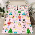 thumbnail image 2 of Manfei Kawaii Pink Nutcracker Twin Sheet Sets, Christmas Princess Twin Fitted Sheet, Teen Kid Child Flat Sheet, Ultra Soft Home Decor, 3pcs, 2 of 7