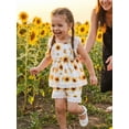 thumbnail image 3 of AceBaby Toddler Baby Girls Summer Outfits Floral Print Tops and Lace Trim Shorts 2Pcs Set,Size 6M-4T, 3 of 8