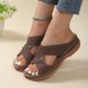thumbnail image 5 of Amzcrzy Zapatos de mujer,Zapatos de mujer,Zapatillas de mujer, Sandalias informales de cuña para mujer, de color liso, de tacón bajo, ortopédicas, a la moda Sandalias Mujer Zapatillas De Casa, 5 of 8