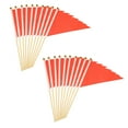 thumbnail image 1 of Uxcell 8x3 Inch Mini Pennant Flags, 25 Pcs Wooden Pole Small Handheld Flag for DIY Celebration Sports,Red, 1 of 6