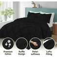 thumbnail image 6 of BedDecor 400TC 100% Egyptian Cotton 3PC Black Twin/Twin XL Size Diamond Ruffle Duvet Cover Set, 6 of 8