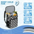 thumbnail image 6 of Travel Cooler Bag - Black White Baseball Stars Pattern Camping Beer Cooler Backpack with Bottle Opener- Waterproof Insulated Picnic Backpacks - Cooler Bag for Beach, 6 of 6