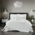 thumbnail image 4 of Nilla 4 Piece Cotton Comforter Set Solid White With Embroidered Border, 4 of 8