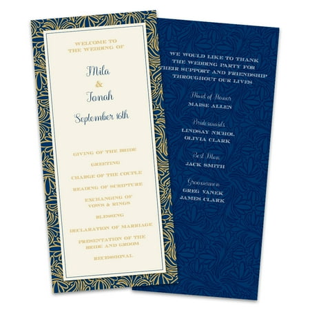 Personalized Golden Midnight Wedding Program Walmart Com