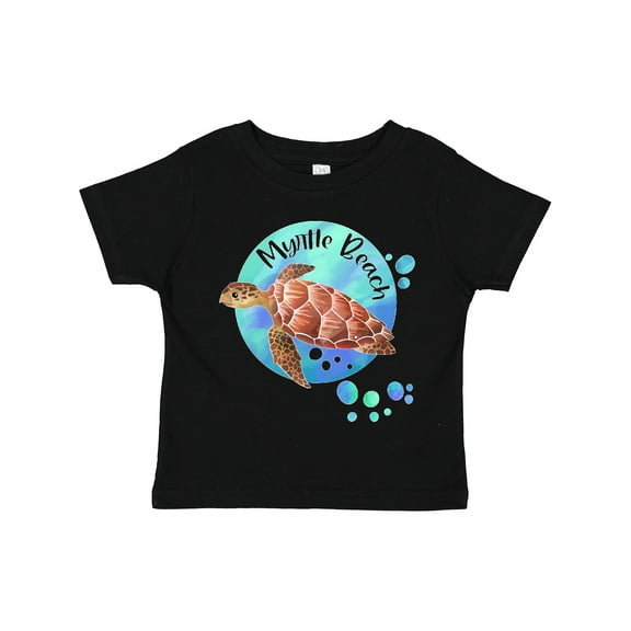 Inktastic Myrtle Beach Sea Turtle and Bubbles Boys or Girls Toddler T-Shirt