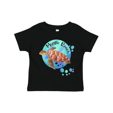 

Inktastic Myrtle Beach Sea Turtle and Bubbles Gift Toddler Boy or Toddler Girl T-Shirt
