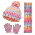 thumbnail image 2 of CYRBOKO Hat Scarf and Gloves for Toddler Girls, Three Pieces Infinity Thermal Winter Kids Accessories Sets Pink Size 3-10 T, 2 of 5