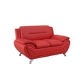 thumbnail image 4 of Uspridefurniture Sanuel Faux Leather 2Pcs Living Room Sets, Red, 4 of 5