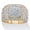 Yellow Gold-plated Sterling Silver, variant on 1/10 Cttw Men's Round Diamond 18k Gold-Plated Silver Grid Ring