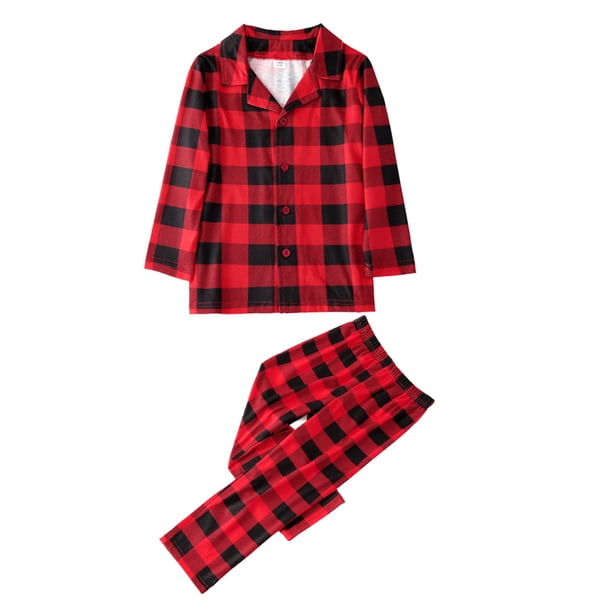 Qarigey Pijamas navideños a juego con la familia a cuadros ropa de dormir de manga larga vacaciones Navidad Loungewear Homewear Pijama NIÑO 8-9 años