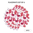 thumbnail image 2 of Placemats Set Of 4 / 6, Exotic Cute Alpaca Cactus Red Placemats For Dining Table Indoor/Outdoors Heat Resistant Washable Placemats 18" X 12", 2 of 8