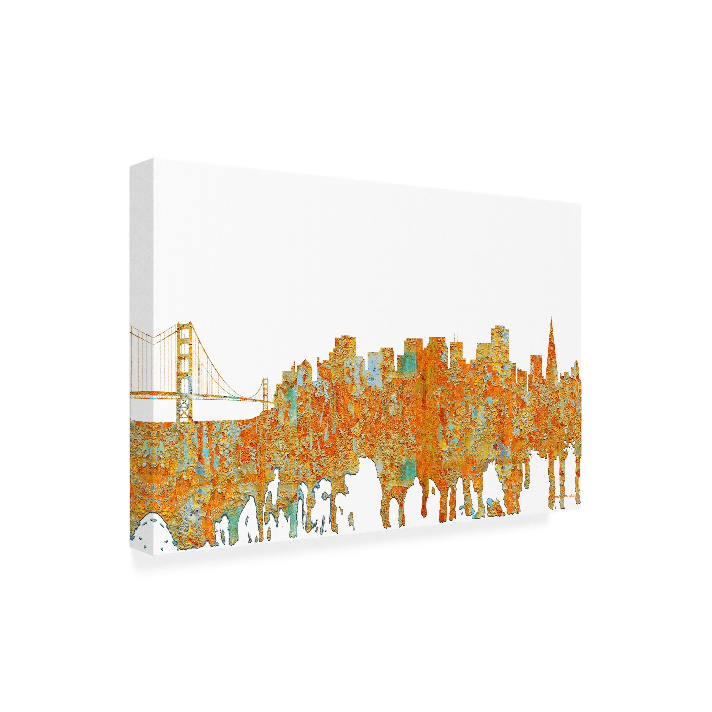 Marlene Watson 'San Francisco Skyline Rust' Canvas Art