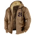 thumbnail image 1 of Men's Solid Color Flag Print Jacket Men's Spring And Autumn Casual Trend Zipper Hooded Jacket 7XL, 1 of 3