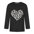 thumbnail image 3 of Jinhomg Mens Valentine's Day Shirts Big and Tall Casual Heart Graphic Tees Lightweight Comfy 3/4 Sleeve Crew Neck Pullover Tops Male Holiday Gifts 2025 Saving Black M, 3 of 4