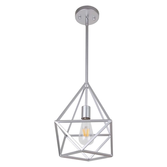 Vivio Lighting Vega Contemporary Dimmable E26 Medium Silver Geometric Pendant Lights