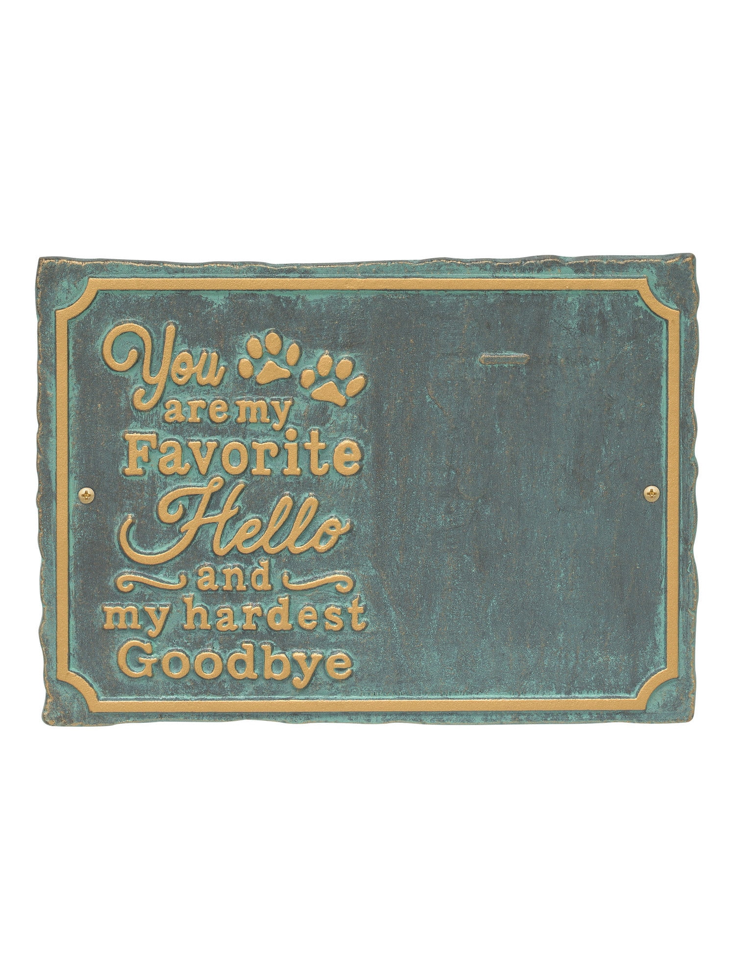 Whitehall Favorite Hello Pet Photo Plaque Cast Aluminum You Are My Favorite Hello And My Hardest Goodbye Wall Sign With Paw Prints And Picture Clip Cat Or Dog Keepsake Decor Whitehall Favorite Hello Pet Photo Plaque Cast Aluminum You Are My Favorite Hello And My Hardest Goodbye Wall Sign With Paw Prints And Picture Clip Cat Or Dog Keepsake Decor