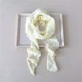 thumbnail image 2 of PRINxy Women’s Ruffled Trim Sheer Skinny Scarf, Flowy Lightweight Long Neck Bandana For Office Beach Vacations Coffee Runs Yellow, 2 of 5