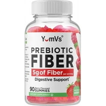 YUM-V’s 5g Prebiotic Fiber Gummies for Adults and Kids, Berry Flavor Digestive Health Gummy Fiber Supplement, 90 Count