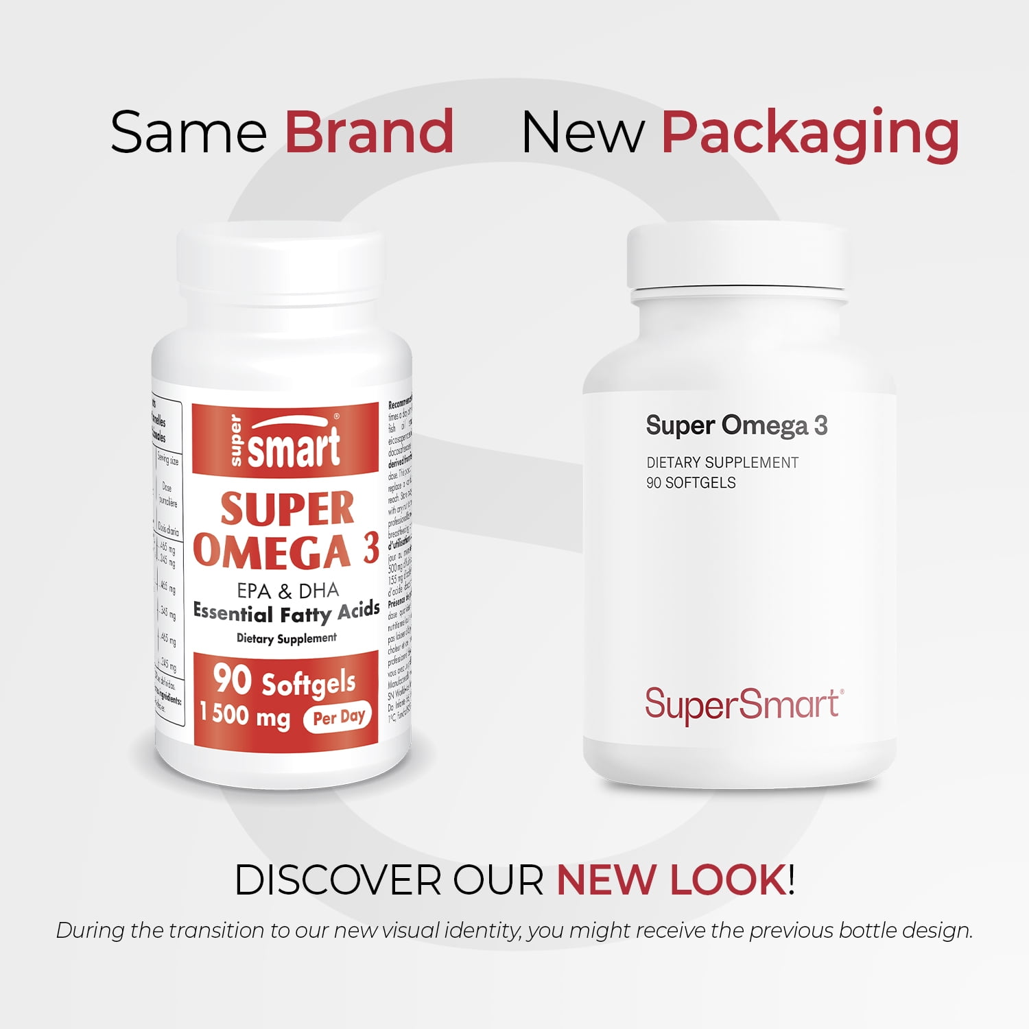 SuperSmart - Super Omega 3 1500mg per Day - EPA & DHA Fatty Acids - Omega 3 Supplement - Fish Oil from Sustainable Fisheries | Non-GMO & Gluten Free - 90 Softgels