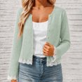 thumbnail image 6 of HCYSFG Womens Crochet Cardigan V Neck Button Front Long Sleeve Hollow Out Cropped Fit Knit Sweater Oktoberfest Layering Tops, 6 of 6