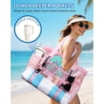 thumbnail image 3 of WANDF LARGE Mesh Beach Bag with 40oz Tumbler Side Pockets, Sand-Falls-Through Toy Mesh Tote Bags for Picnic Travel, Family Pool/Beach Essentials with Waterproof Liner Pocket(Pink Upgraded), 3 of 10