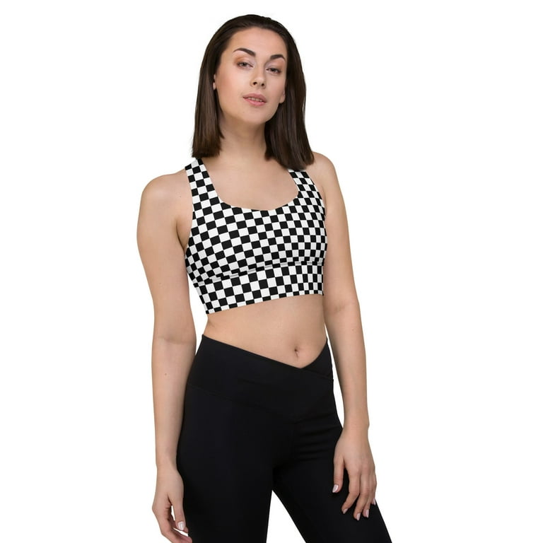 Cosplay Moon Women's Checkered Longline Sports Bra Matching Sets Plus Size