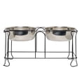 thumbnail image 1 of Soporte de comedero YML con cuencos dobles de acero inoxidable de 10 cm, 1 of 3