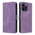 thumbnail image 5 of Phone Wallet Case for iPhone 15 with Stand - Leather Folio Cover & Card Slots Purple, 5 of 5