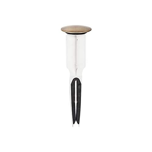 PF WaterWorks PF0253 EasyPOPUP Patented, Universal, Bathroom Sink Stopper, Easy Install/Remove Design, No Disassembly, Fits Most Pop-Up Drains, 5-1/2 in. Tall, 1.5 in. Cap Dia, Antique Brass