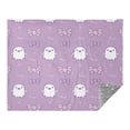 thumbnail image 2 of 70x55 Inches Glow in The Dark Blanket Cozy Throw Camping Blankets for Home and Outdoor Use Cute Pastel Ghost and Bows, 2 of 8