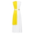 thumbnail image 4 of YONGHS Womens Praise Dance Dress Sleeveless Asymmetrical Worship Lyrical Dance Costume Yellow XXL, 4 of 7