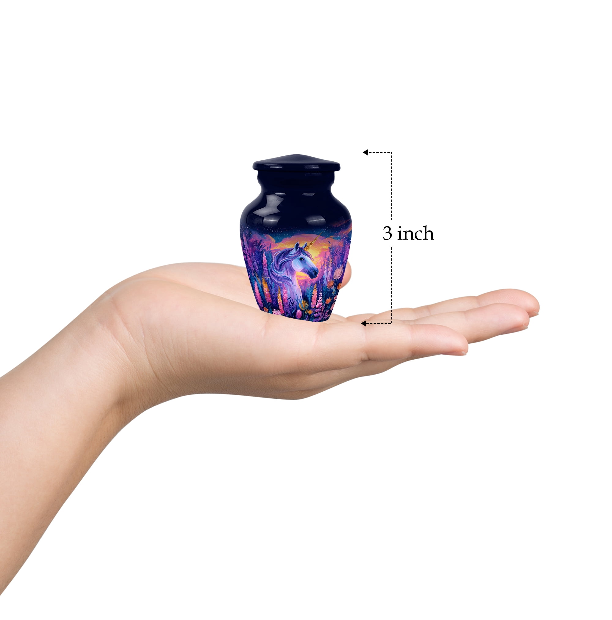Unicorn Keepsake Urn, Mini Urn For Human Ashes, Small Keepsake Urns For Ashes Adult Female, Cremation Urns For Ashes, Magical Unicorn Tribute Keepsake (Size, 3 Inch, 1 Pc)