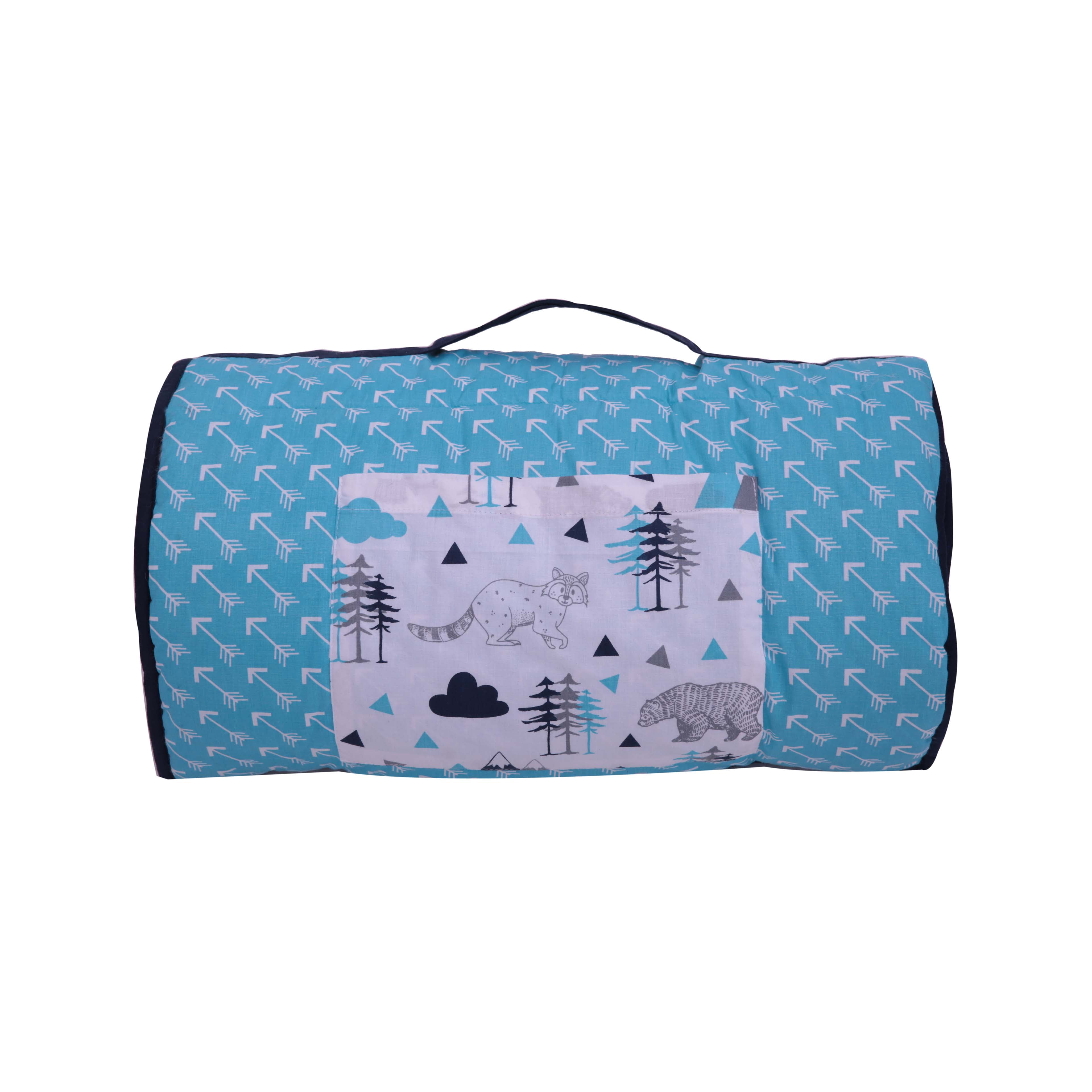 Bacati - Woodlands Aqua/Navy/Grey Boys Cotton Nap Mat