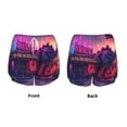 thumbnail image 3 of Yiaed Western Style Dinosaur Print Women's Running Shorts with Liner 3 Zipper Pockets Elastic Workout Athletic Gym Yoga Shorts-Small, 3 of 7
