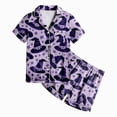 thumbnail image 5 of CAUYDY Girls Halloween Satin Pajamas Set Button Down 2 Piece Pjs Shorts Set Loungewear Sets Sleepwear,2-3 Y, 5 of 5